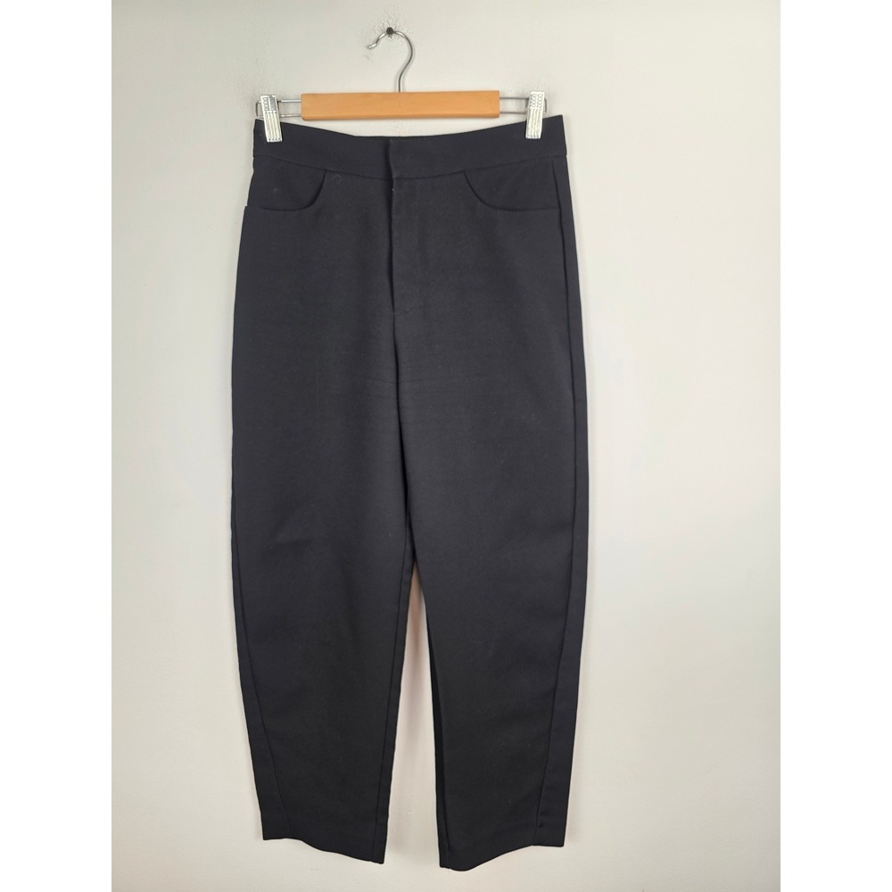 Toteme Twisted Seam Trousers Black Tapered High Waist Pants Size 36 EU 170/68A
